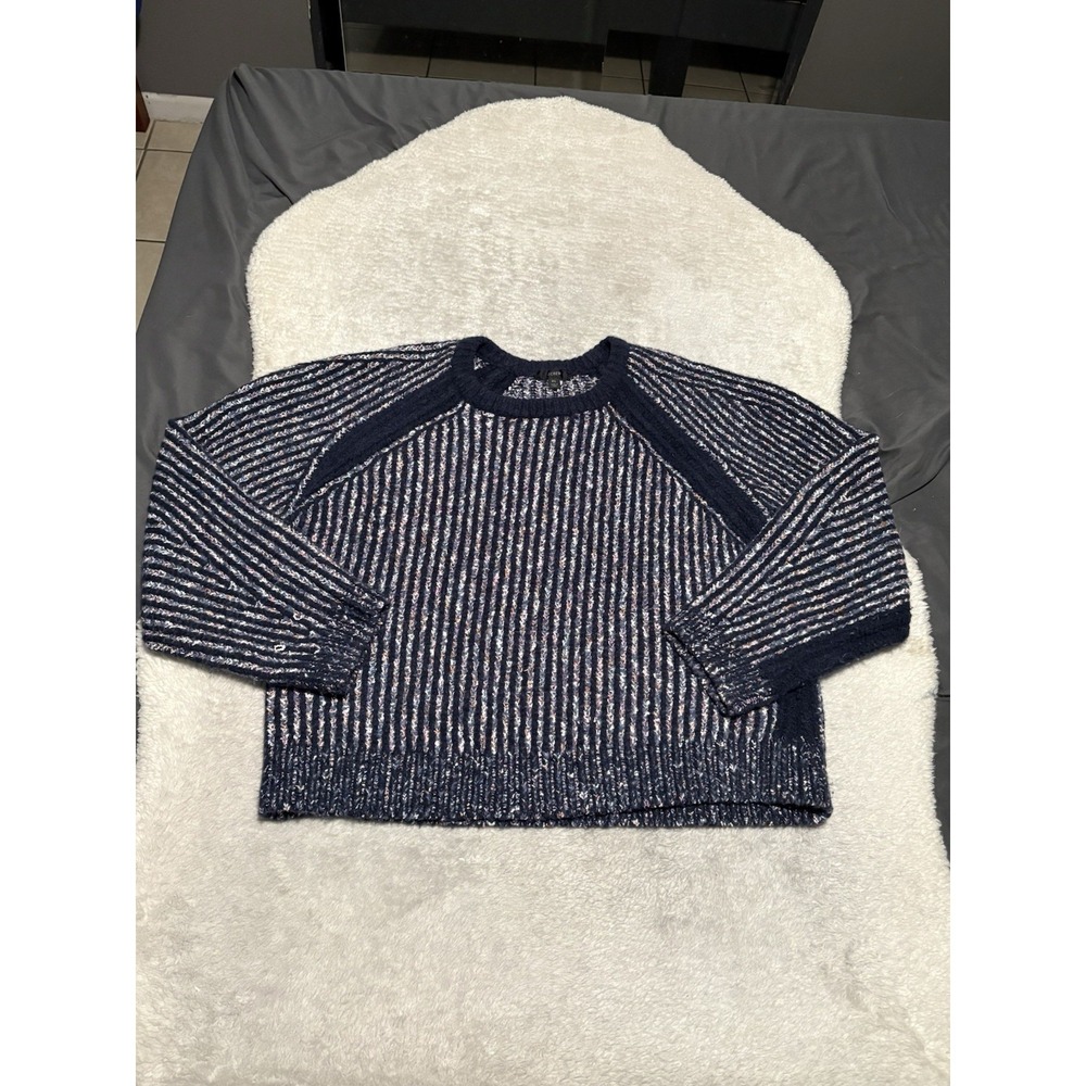 J Crew Space Dyed Crewneck Sweater Striped Multicolor Wool/alpaca/acrylic Sz XL